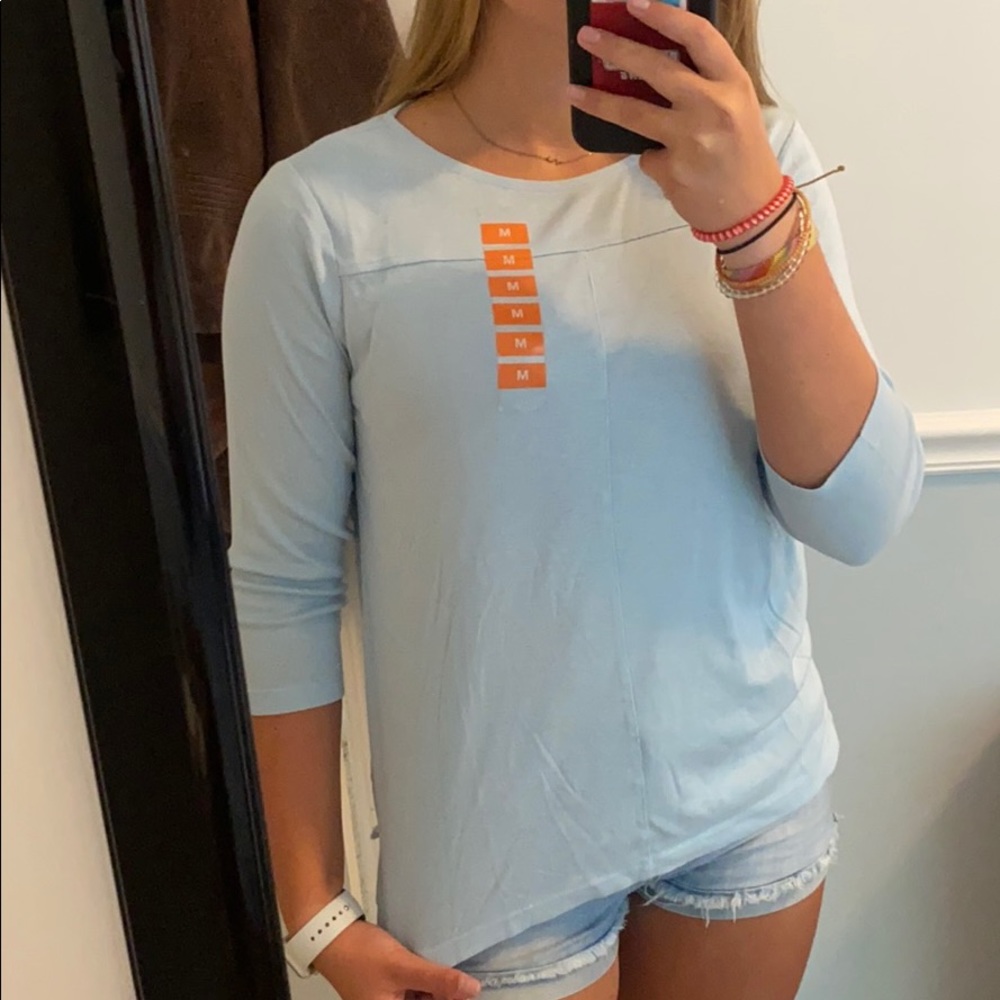 NWT blue 3/4 sleeve soft shirt